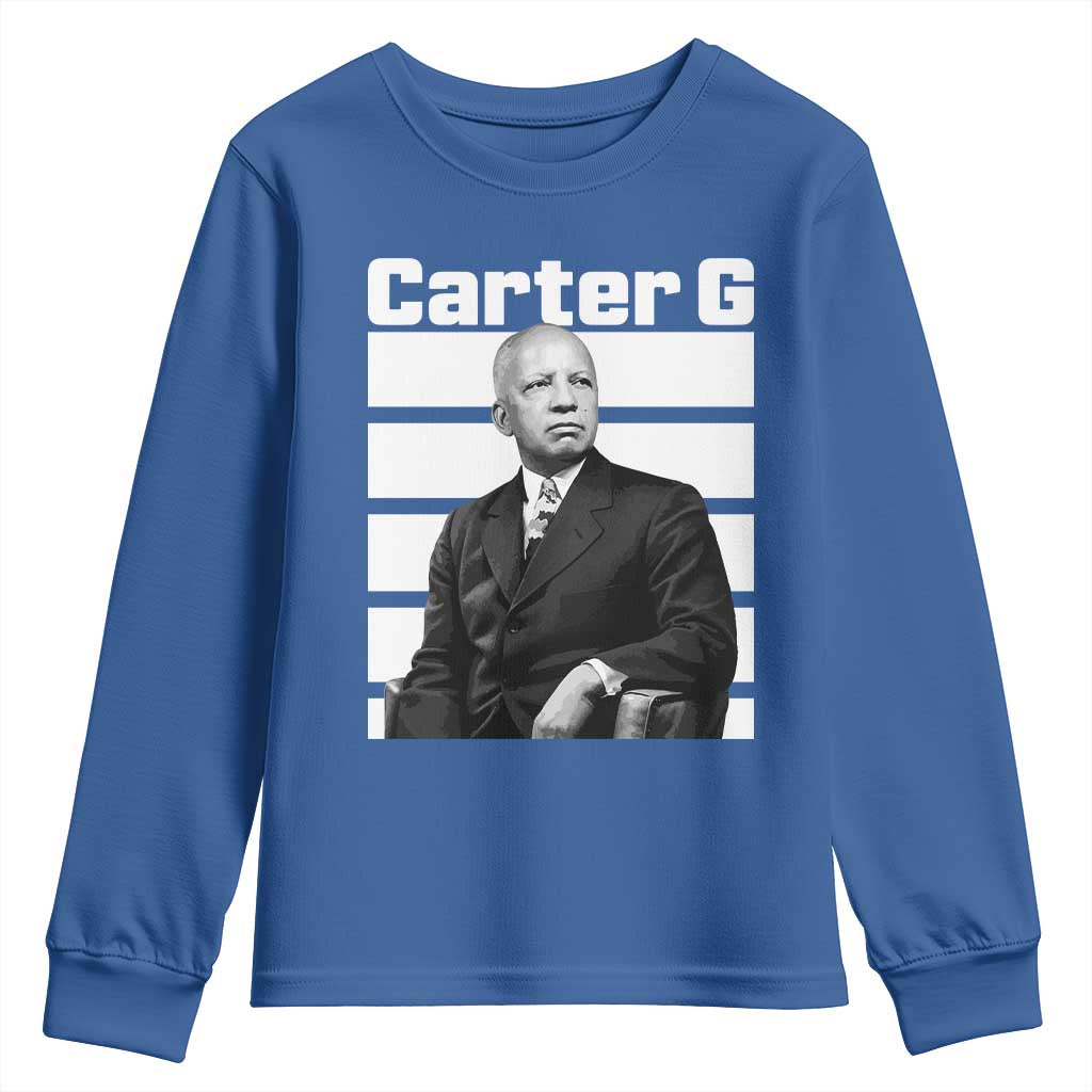 Inspiring Father of Black History Icon Portrait Youth Sweatshirt Carter G Civil Rights Legacy Supporter