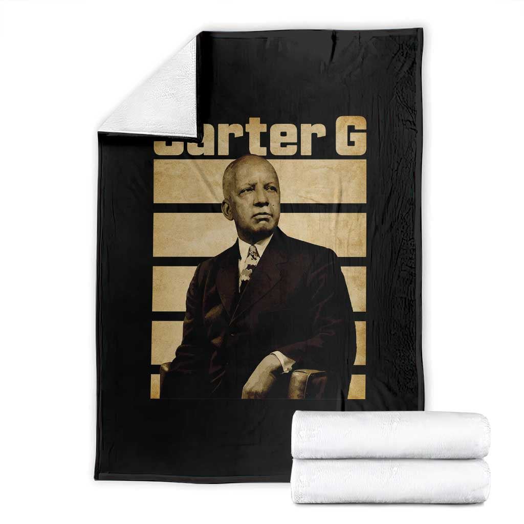 Inspiring Father of Black History Icon Vintage Portrait Throw Blanket Carter G Civil Rights Legacy Supporter TS02 Black Print Your Wear