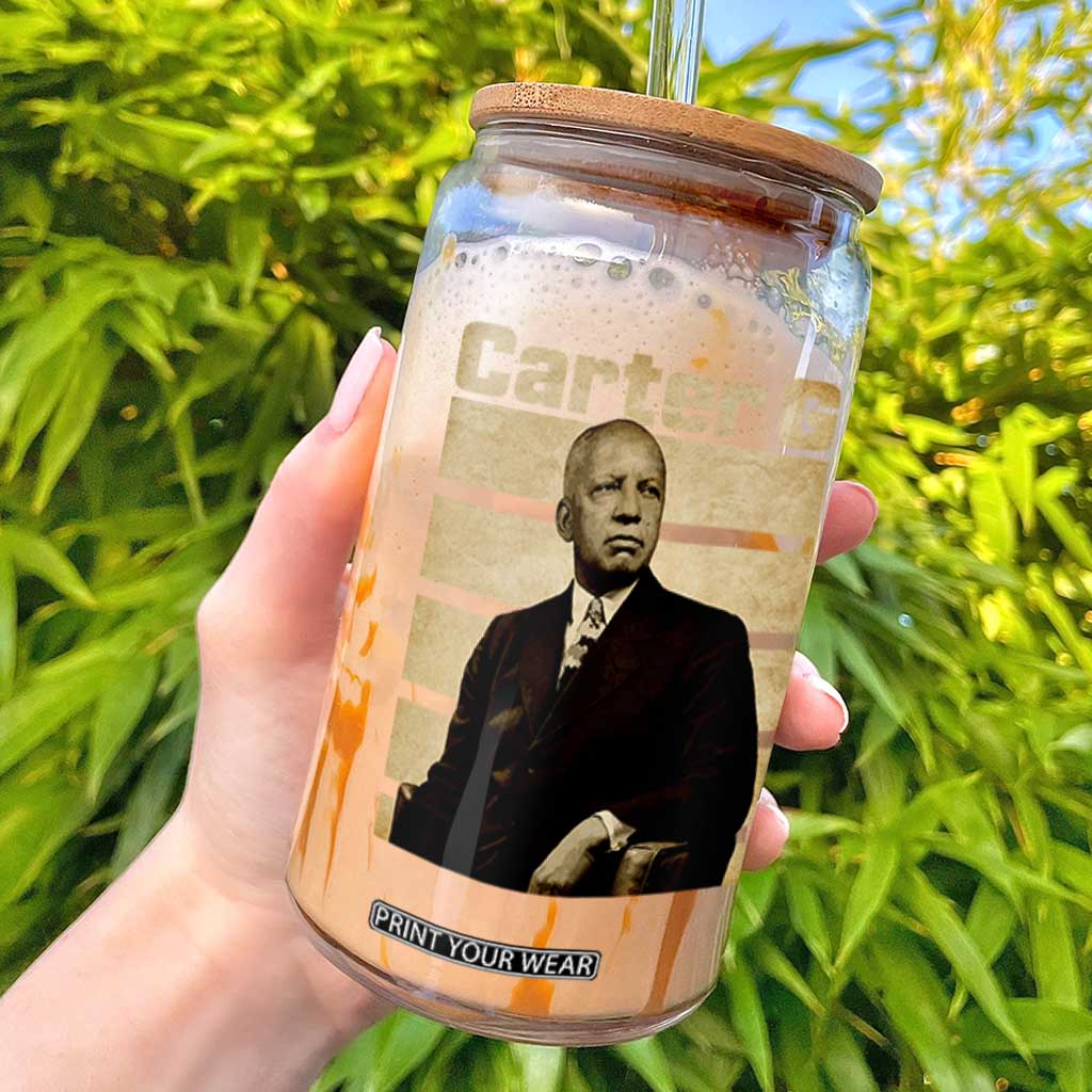 Inspiring Father of Black History Icon Vintage Portrait Glass Can Carter G Civil Rights Legacy Supporter TS02 Black Print Your Wear