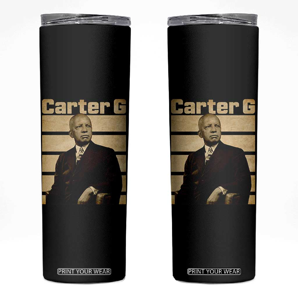 Inspiring Father of Black History Icon Vintage Portrait Skinny Tumbler Carter G Civil Rights Legacy Supporter TS02 Black Print Your Wear