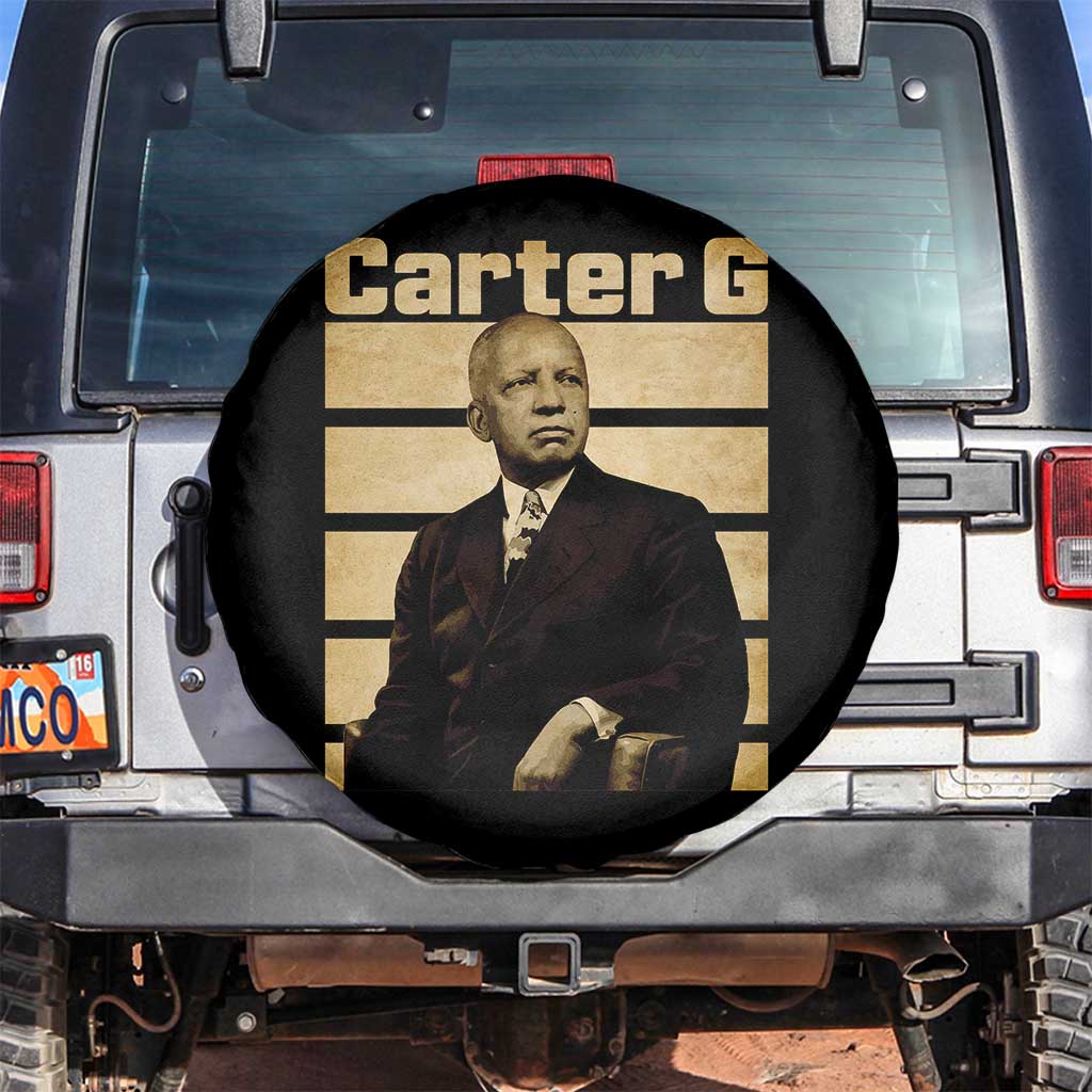 Inspiring Father of Black History Icon Vintage Portrait Spare Tire Cover Carter G Civil Rights Legacy Supporter TS02 No hole Black Print Your Wear