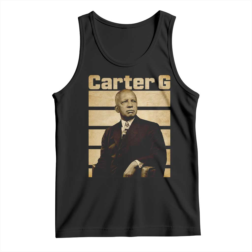 Inspiring Father of Black History Icon Vintage Portrait Tank Top Carter G Civil Rights Legacy Supporter TS02 Black Print Your Wear
