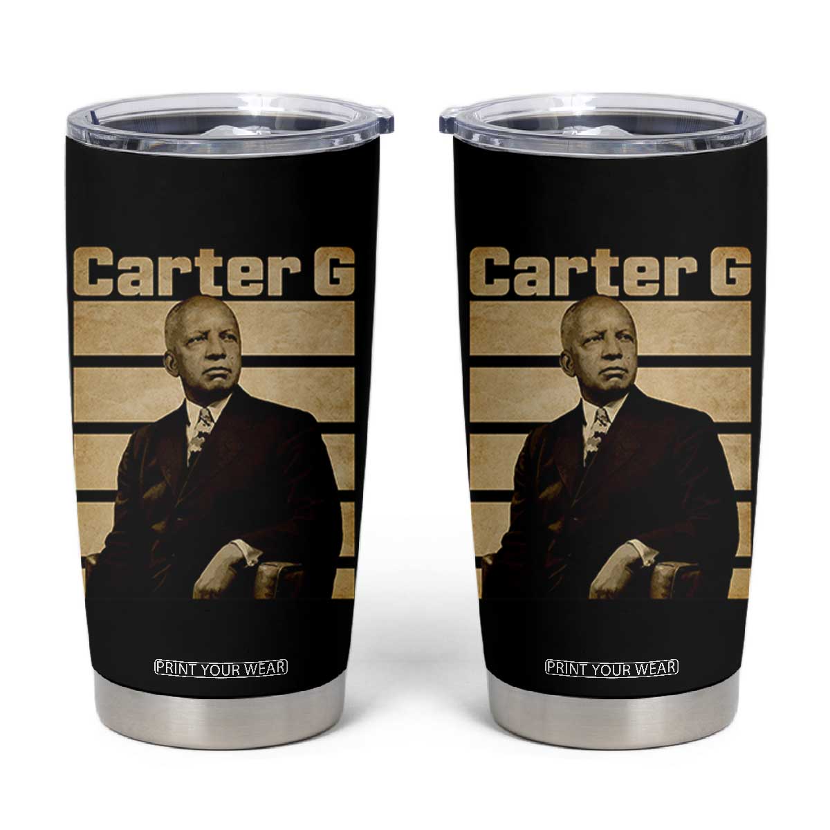 Inspiring Father of Black History Icon Vintage Portrait Tumbler Cup Carter G Civil Rights Legacy Supporter TS02 Black Print Your Wear