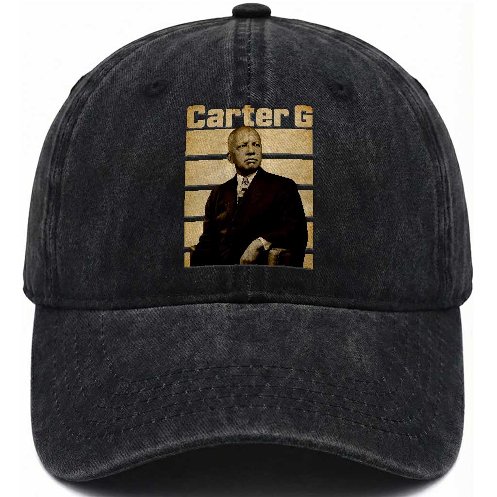 Inspiring Father of Black History Icon Vintage Portrait Washed Cotton Baseball Cap Carter G Civil Rights Legacy Supporter TS02 Print Your Wear