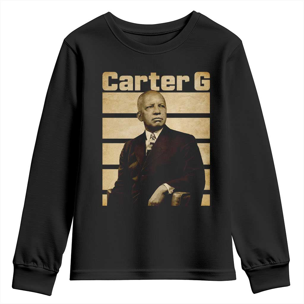 Inspiring Father of Black History Icon Vintage Portrait Youth Sweatshirt Carter G Civil Rights Legacy Supporter TS02 Black Print Your Wear