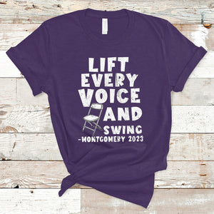 Folding Chair Lift Every Voice and Swing Trending Montgomery T Shirt TS02 Purple Printyourwear