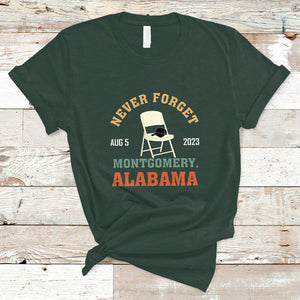 Montgomery Funny White Chair Folding Chair Never Forget T Shirt TS02 Dark Forest Green Printyourwear