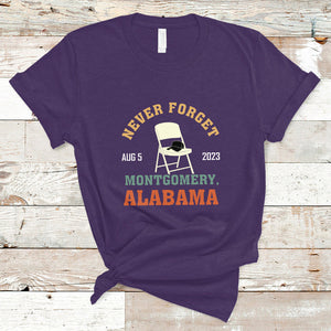 Montgomery Funny White Chair Folding Chair Never Forget T Shirt TS02 Purple Printyourwear