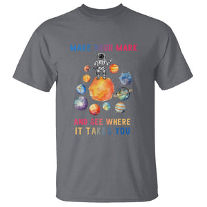 Dot Day T Shirt Polka Dot See Where It Takes You Astronaut Outer Space TS02 Charcoal Printyourwear