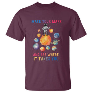Dot Day T Shirt Polka Dot See Where It Takes You Astronaut Outer Space TS02 Maroon Printyourwear