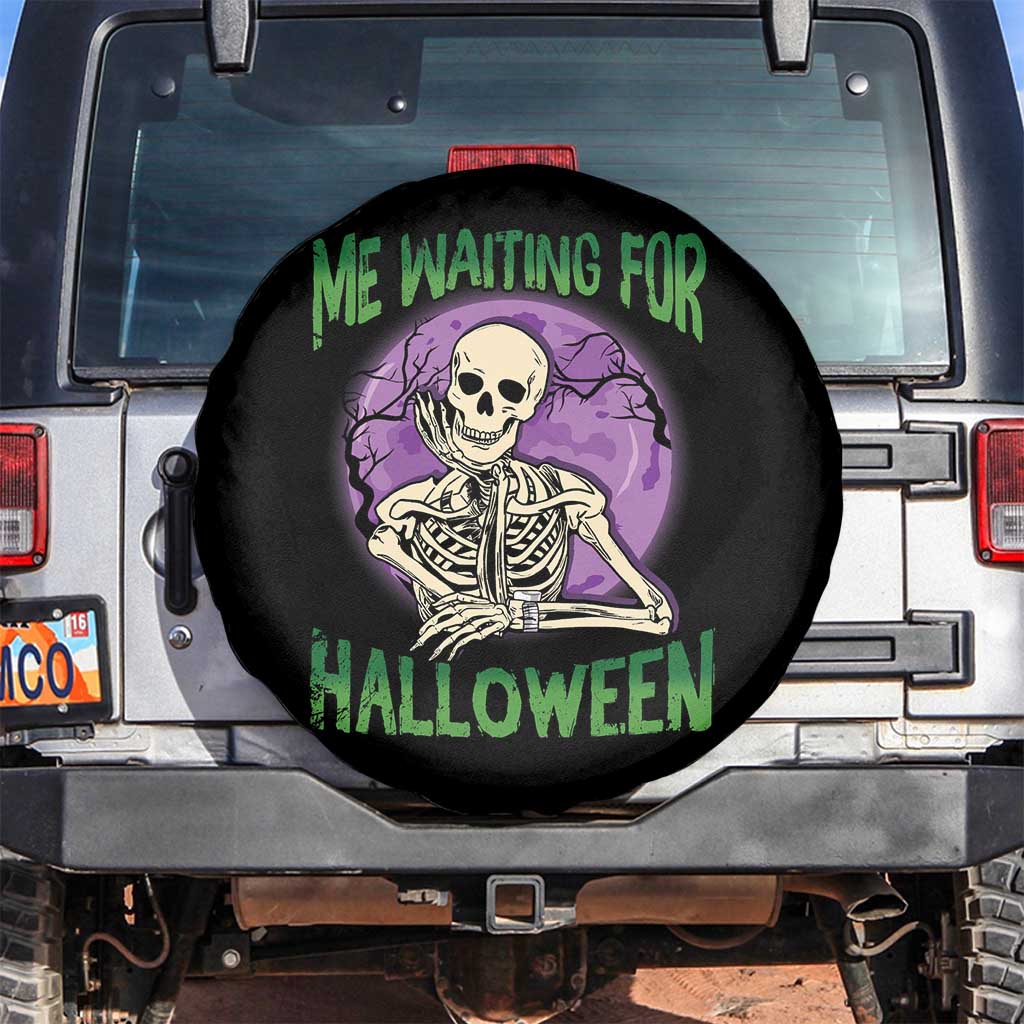 Funny Skeleton Spare Tire Cover Me Waiting For Halloween Skeleton Funny Halloween Costume TS02 No hole Black Print Your Wear