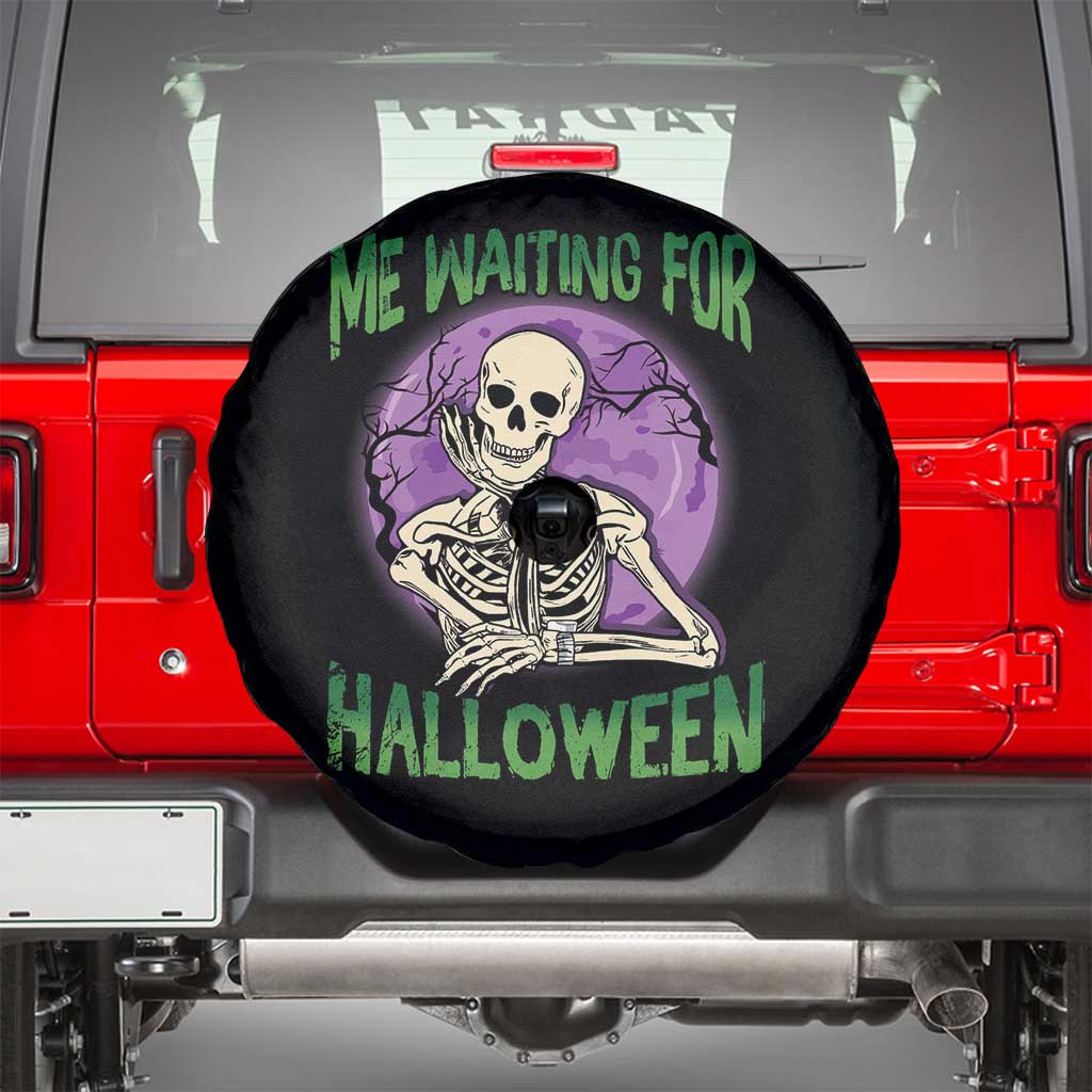 Funny Skeleton Spare Tire Cover Me Waiting For Halloween Skeleton Funny Halloween Costume TS02 Black Print Your Wear