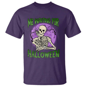 Funny Skeleton T Shirt Me Waiting For Halloween Skeleton Funny Halloween Costume TS02 Purple Print Your Wear