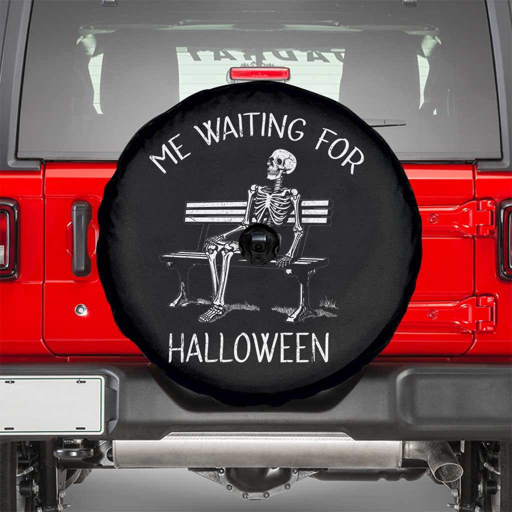 Funny Skeleton Spare Tire Cover Me Waiting For Halloween Skeleton Lover Halloween Costume TS02 Black Print Your Wear