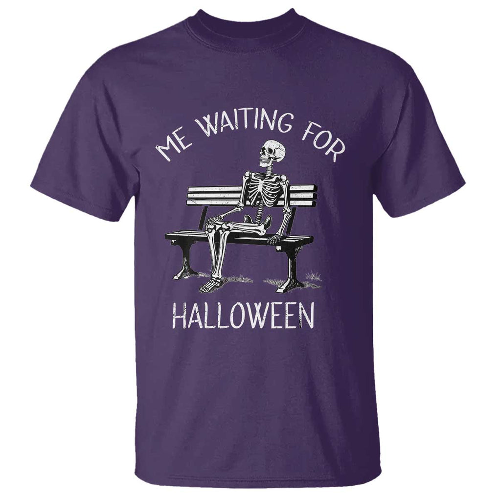 Funny Skeleton T Shirt Me Waiting For Halloween Skeleton Lover Halloween Costume TS02 Purple Print Your Wear