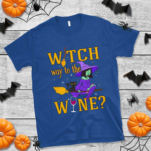 Halloween Witch T Shirt Witch Way To The Wine Halloween Drinking for Wiccan Witches TS02 Royal Blue Print Your Wear