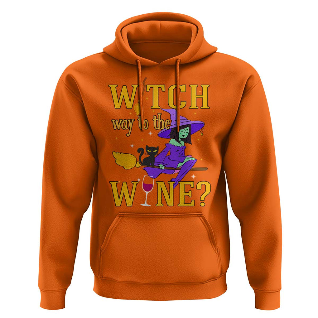 Halloween Witch Hoodie Witch Way To The Wine Halloween Drinking for Wiccan Witches TS02 Orange Print Your Wear