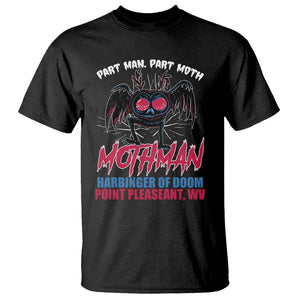 Funny Mothman T Shirt Part Man Part Moth Harbinger Of Doom Point Pleasent WV TS02 Black Printyourwear