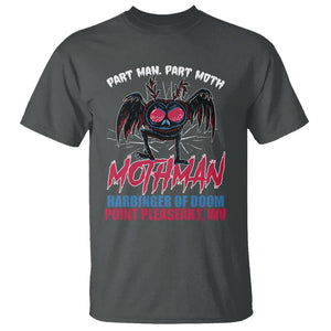 Funny Mothman T Shirt Part Man Part Moth Harbinger Of Doom Point Pleasent WV TS02 Dark Heather Printyourwear