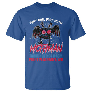 Funny Mothman T Shirt Part Man Part Moth Harbinger Of Doom Point Pleasent WV TS02 Royal Blue Printyourwear