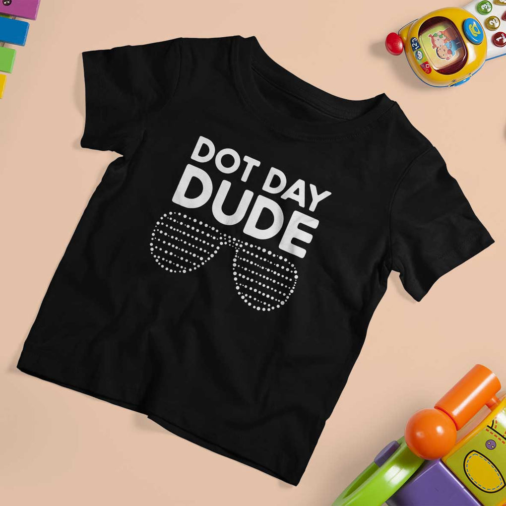 Dot Day Dude T Shirt For Kid Simple Cool Glasses Dots TS02 Black Print Your Wear