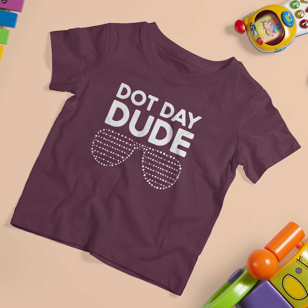 Dot Day Dude T Shirt For Kid Simple Cool Glasses Dots TS02 Maroon Print Your Wear