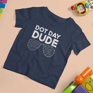 Dot Day Dude T Shirt For Kid Simple Cool Glasses Dots TS02 Navy Print Your Wear