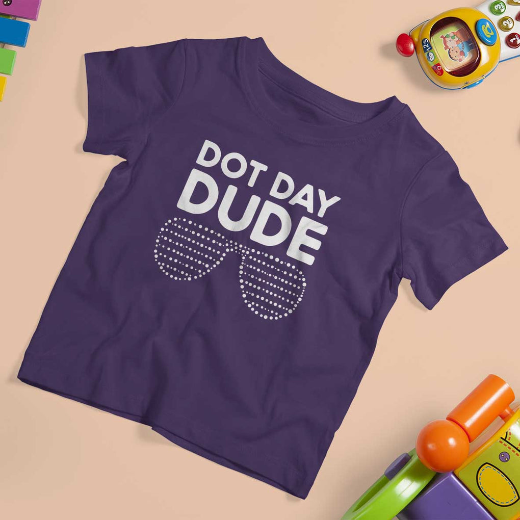 Dot Day Dude T Shirt For Kid Simple Cool Glasses Dots TS02 Purple Print Your Wear