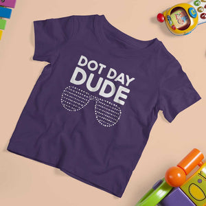Dot Day Dude T Shirt For Kid Simple Cool Glasses Dots TS02 Purple Print Your Wear
