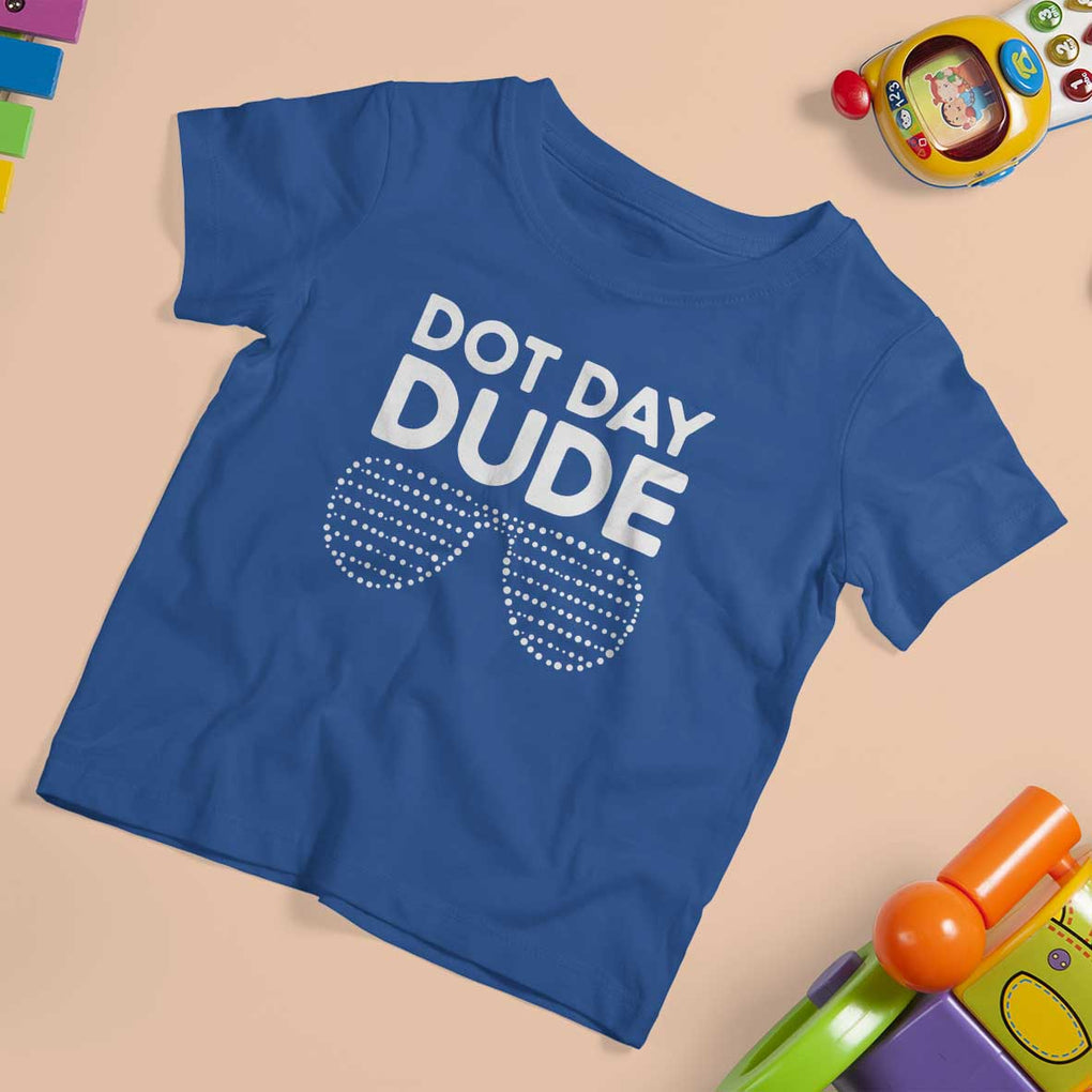 Dot Day Dude T Shirt For Kid Simple Cool Glasses Dots TS02 Royal Blue Print Your Wear