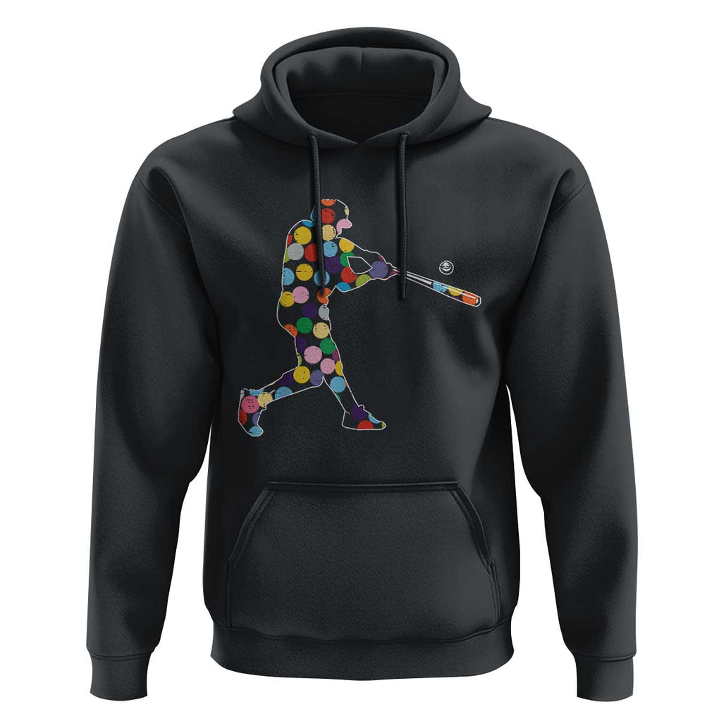 Happy Dot Day Hoodie Polka Dots Art Baseball Player TS02 Black Print Your Wear