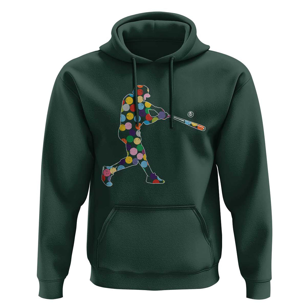 Happy Dot Day Hoodie Polka Dots Art Baseball Player TS02 Dark Forest Green Print Your Wear