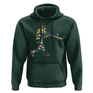 Happy Dot Day Hoodie Polka Dots Art Baseball Player TS02 Dark Forest Green Print Your Wear