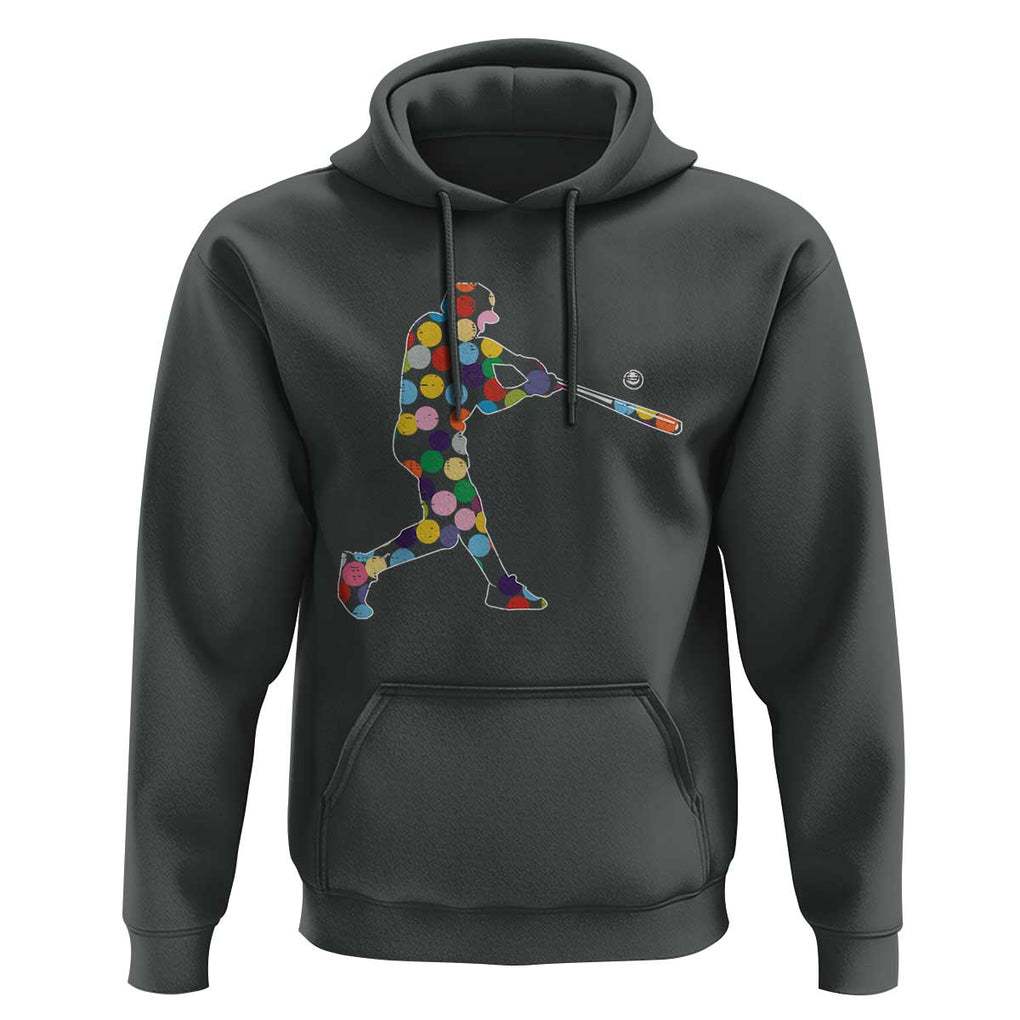Happy Dot Day Hoodie Polka Dots Art Baseball Player TS02 Dark Heather Print Your Wear