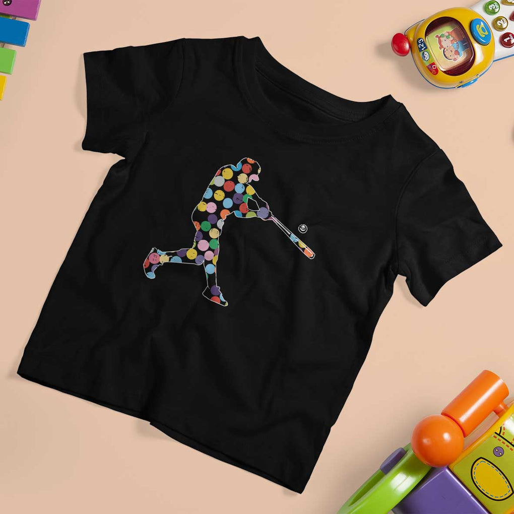 Happy Dot Day T Shirt For Kid Polka Dots Art Baseball Player TS02 Black Print Your Wear