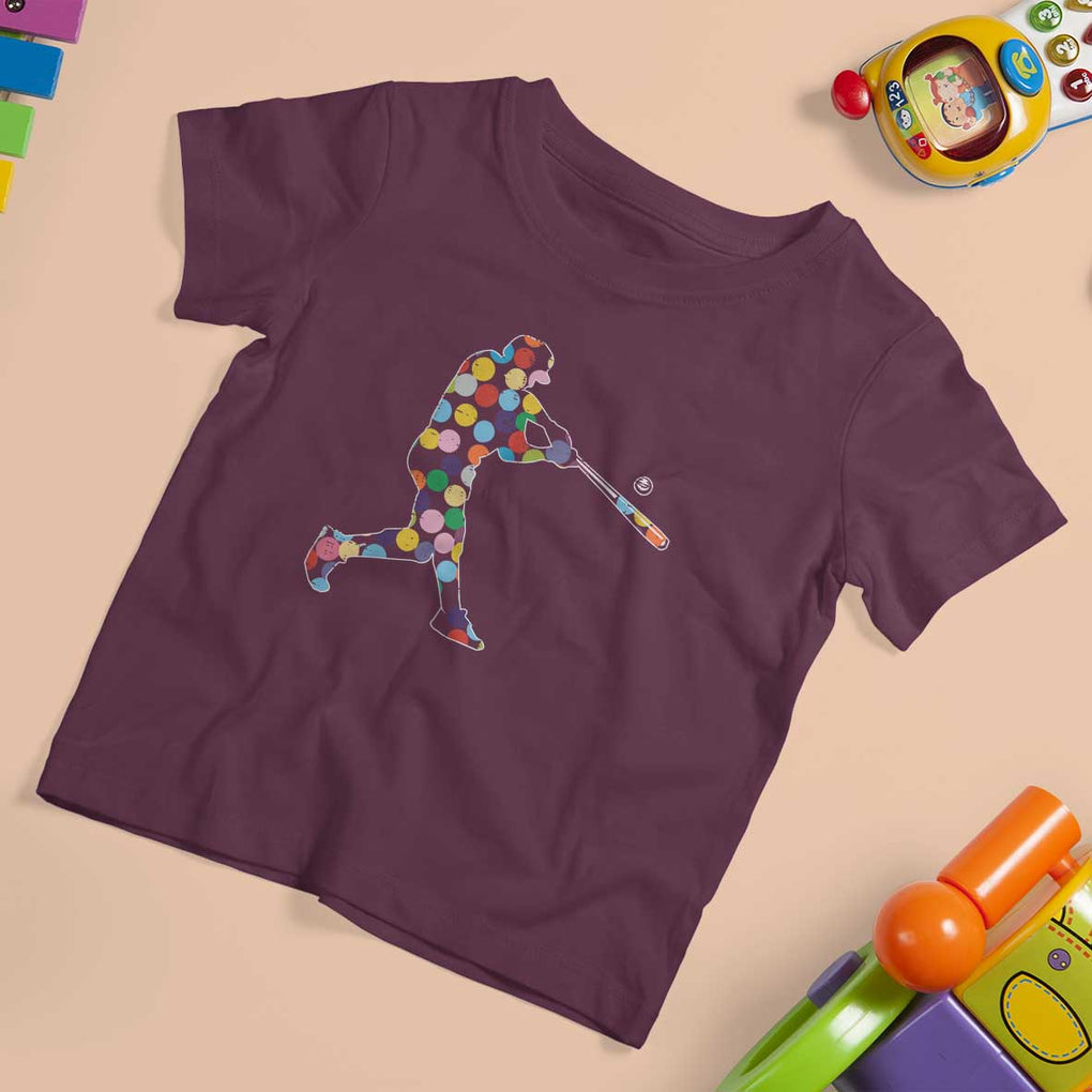Happy Dot Day T Shirt For Kid Polka Dots Art Baseball Player TS02 Maroon Print Your Wear
