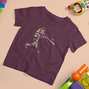 Happy Dot Day T Shirt For Kid Polka Dots Art Baseball Player TS02 Maroon Print Your Wear
