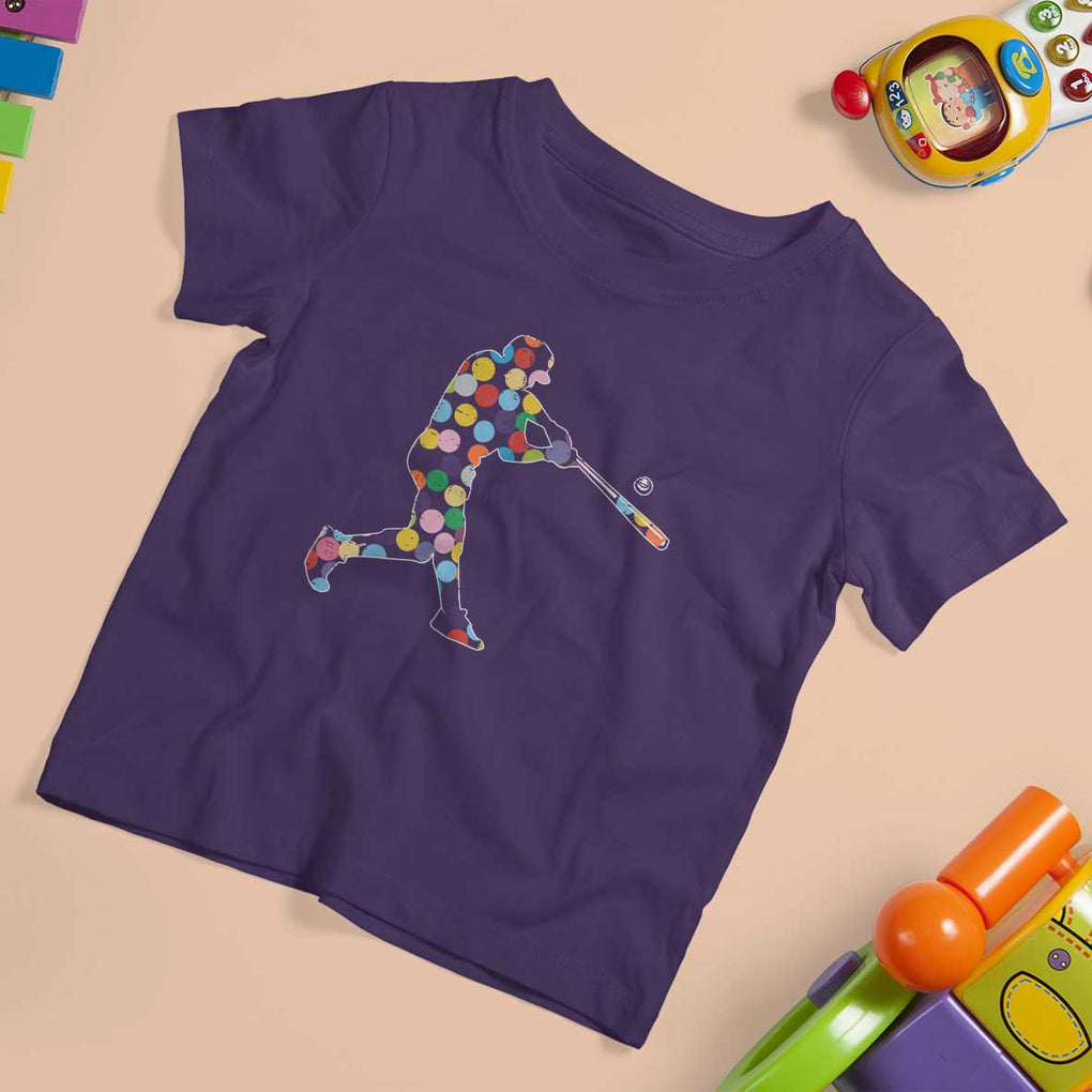 Happy Dot Day T Shirt For Kid Polka Dots Art Baseball Player TS02 Purple Print Your Wear