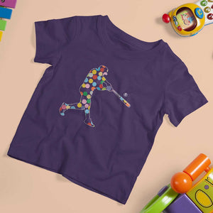 Happy Dot Day T Shirt For Kid Polka Dots Art Baseball Player TS02 Purple Print Your Wear