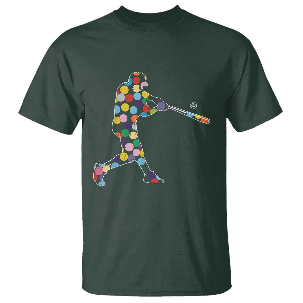 Happy Dot Day T Shirt Polka Dots Art Baseball Player TS02 Dark Forest Green Print Your Wear