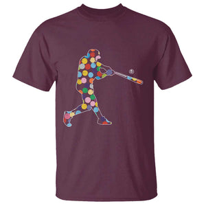 Happy Dot Day T Shirt Polka Dots Art Baseball Player TS02 Maroon Print Your Wear
