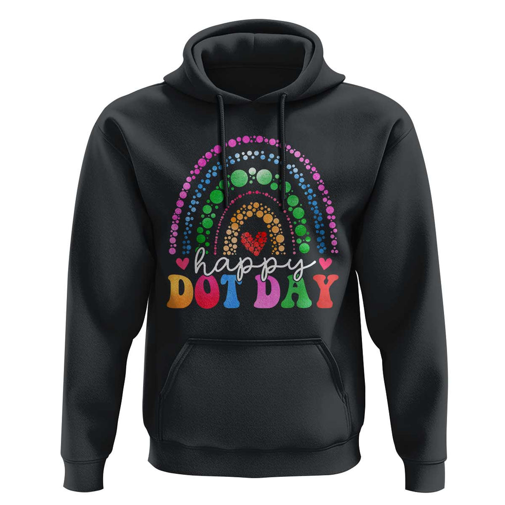 Happy Dot Day Hoodie Retro Rainbow TS02 Black Print Your Wear
