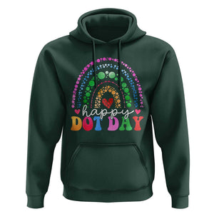 Happy Dot Day Hoodie Retro Rainbow TS02 Dark Forest Green Print Your Wear