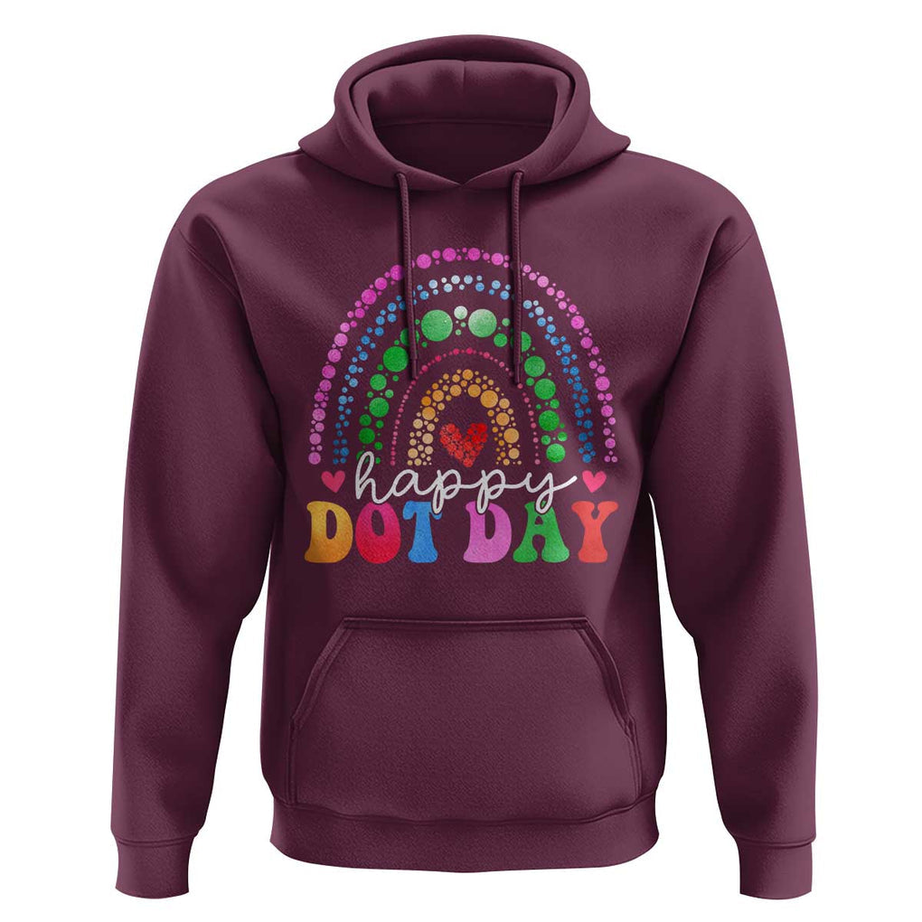 Happy Dot Day Hoodie Retro Rainbow TS02 Maroon Print Your Wear