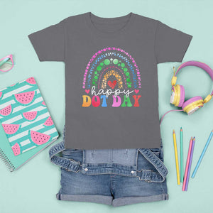 Happy Dot Day T Shirt For Kid Retro Rainbow TS02 Charcoal Print Your Wear