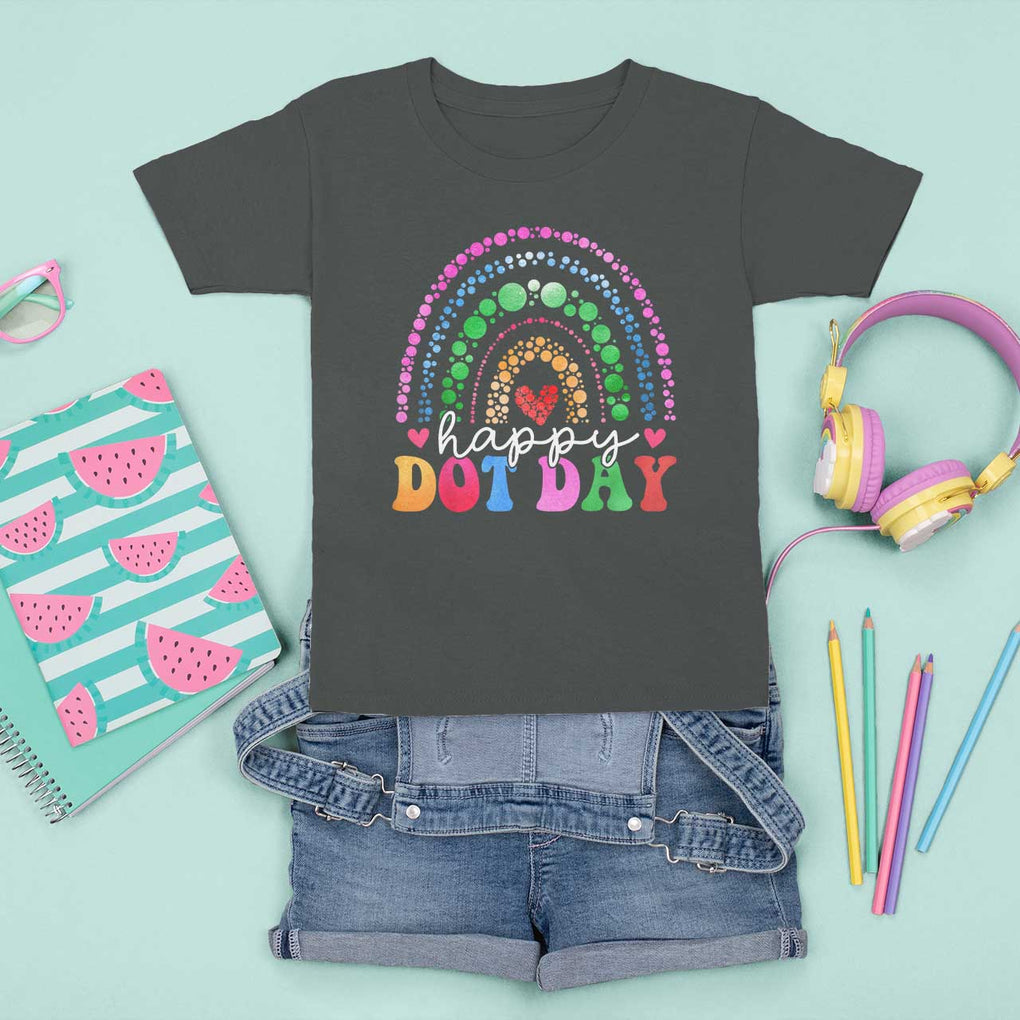 Happy Dot Day T Shirt For Kid Retro Rainbow TS02 Dark Heather Print Your Wear