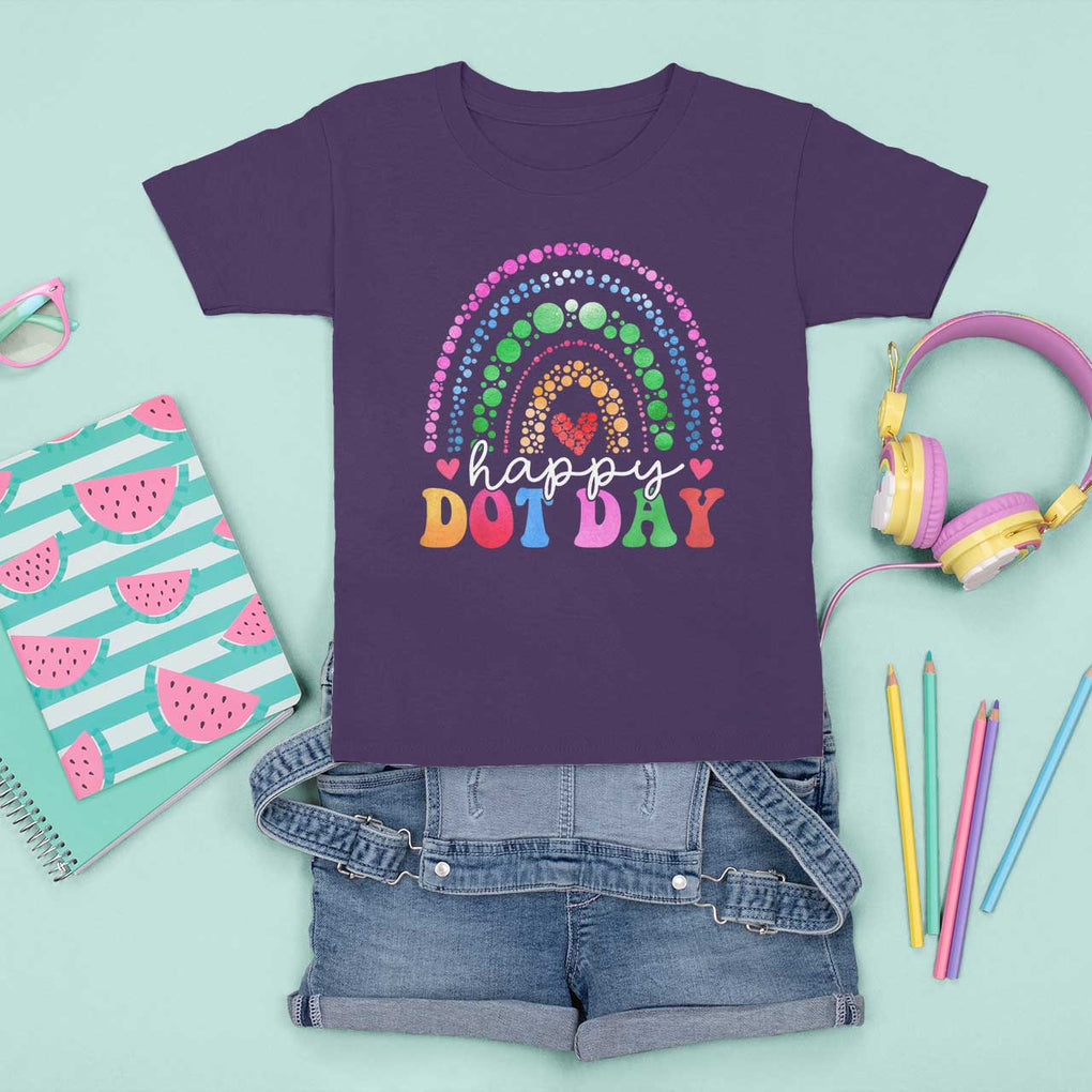 Happy Dot Day T Shirt For Kid Retro Rainbow TS02 Purple Print Your Wear