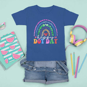 Happy Dot Day T Shirt For Kid Retro Rainbow TS02 Royal Blue Print Your Wear