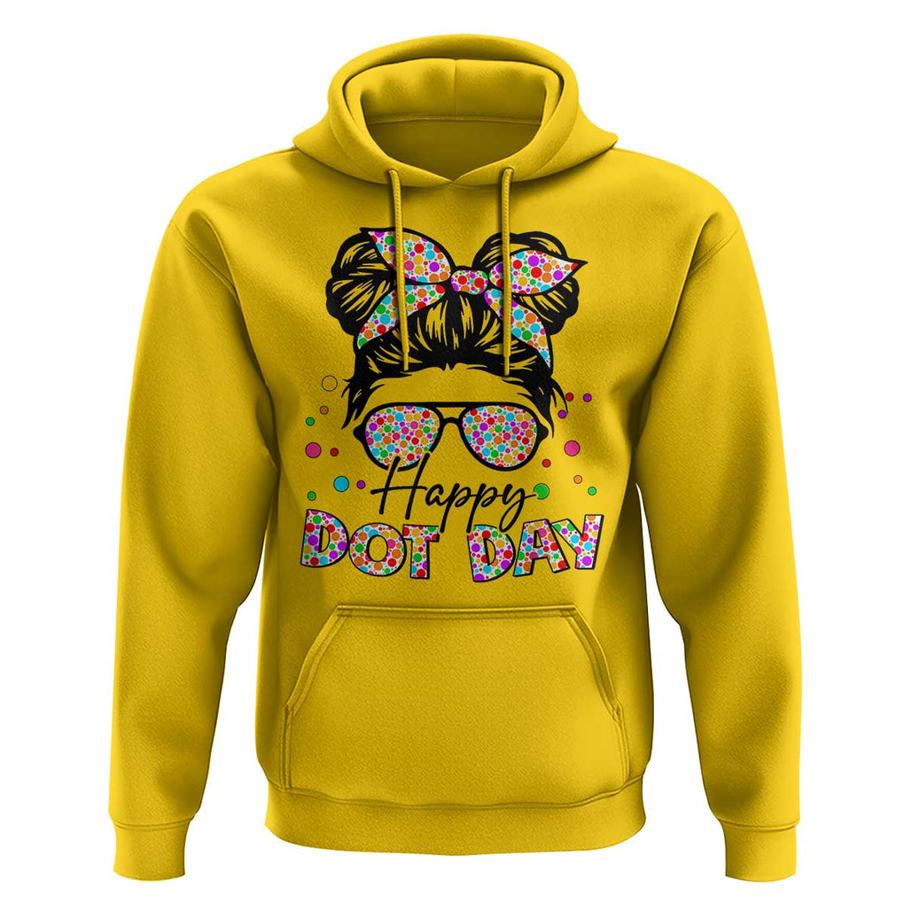 Happy Dot Day Messy Bun Girl Hoodie Colorful Polka Dots TS02 Daisy Print Your Wear