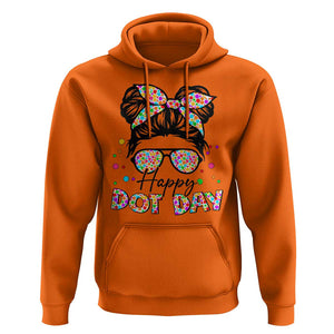 Happy Dot Day Messy Bun Girl Hoodie Colorful Polka Dots TS02 Orange Print Your Wear